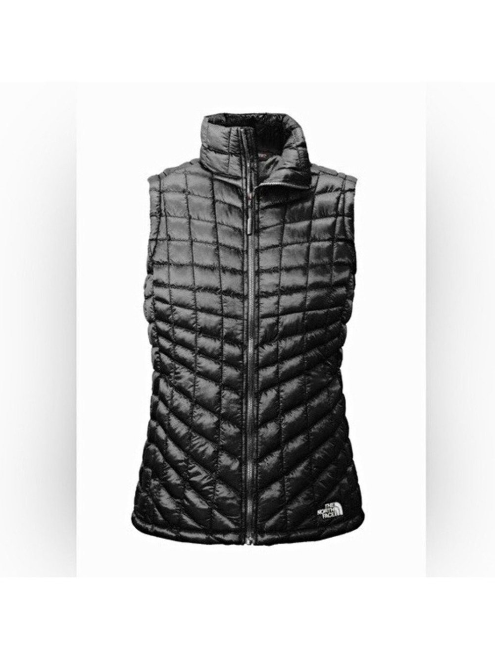 The North Face Women's Black Thermoball Vest L #1111 company logo bottom right